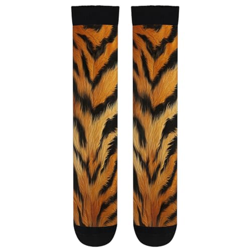 TropicalLife Tiger Stripes Print Compression Socks for Women Men, Knee High Long Socks for Athletic Running Sports Travel, 2-Pair Pack3