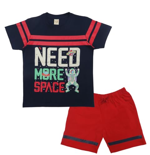 Image of Clothe Funn Boys Printed Cotton Half Sleeves T-Shirt & Shorts Set