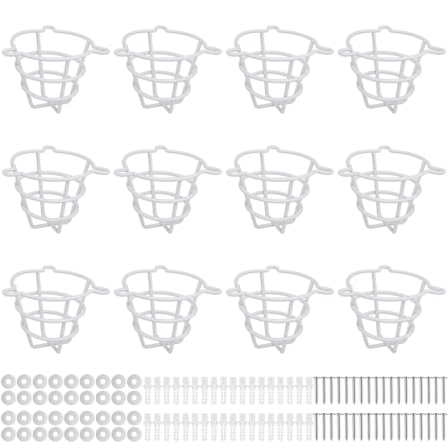 Shimeyao 12 Pcs White Fire Sprinkler Head Guard Cage Covers Protectors Sprinkler Bracket for Both 1/2
