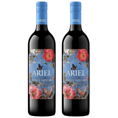 Ariel Vineyards Cabernet Sauvignon Alcohol-Removed Wine with BeClink Tasting Cards & Guide | Non-Alcoholic California Red Wine Alternative | 2 Pack