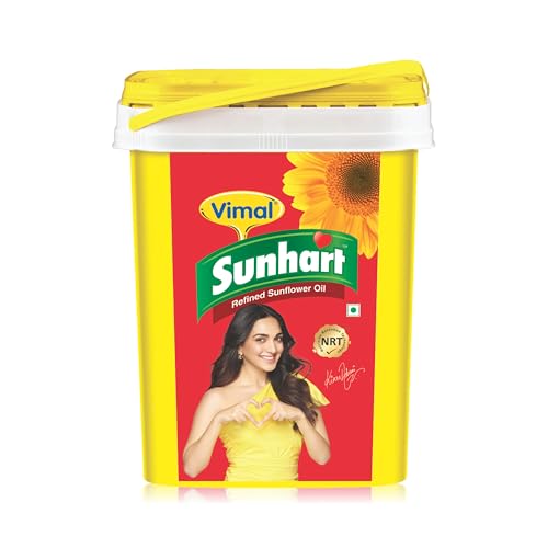 Image of Vimal Sunhart Sunflower Oil: Refined for Optimal Nutrition | Healthy Cooking Oil for All Your Culinary Needs | 15 L