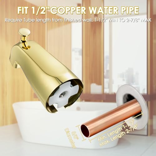 image for Enhon Slip on Tub Spout with Diverter, Compatible with American Standa