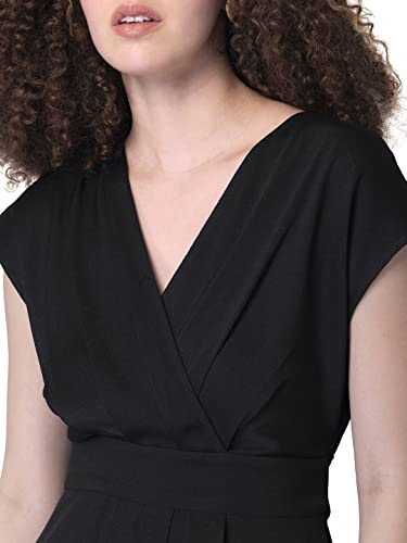 Image of FabAlley Women Black Wrap Self Tie Dress