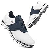 chaussures foot crampons vissés junior Élégant et léger: avec un design élégant pour affrontements, ces chaussures de golf peuvent être portées avec n'importe quelle usure quotidienne. La semelle intermédiaire en mousse est légère, donc vous ne se las pas de marcher. Convient aux terrains de golf professionnels et à la marche quotidienne. Idéal pour les golfeurs récréatifs et professionnels.