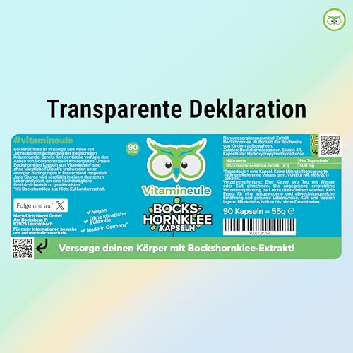 Bockshornklee-Kapseln von Vitamineule hochdosiert und vegan