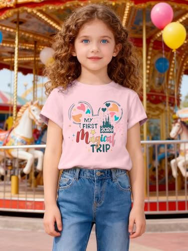 Image of Magical Shirts for Girls Animal Kingdom Shirt Kid Magic Princess T Shirt Castle Graphic Tees Summer Short Sleeve Tops