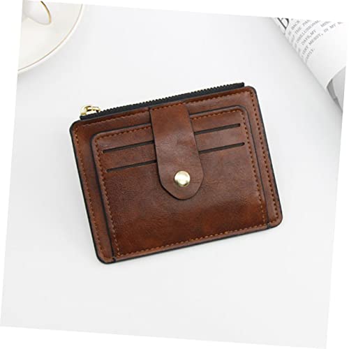 LIFKOME Simple Leather Wallet for Women Multi Card Zipper Purse Brown for Office and Parties Convenient for Credit Cards Id Cash and Coins Present for Special4