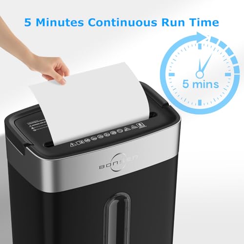 bonsen shredder for home office 4 gallons 8-sheet cross cut credit card shredder small paper shredder for home use high security level p-4 etl certification s3101