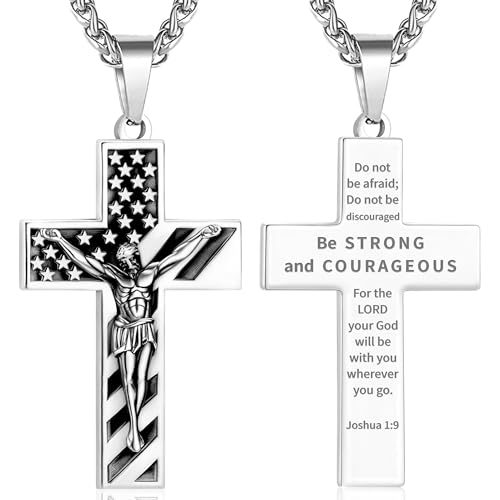 Collier croix homme en acier : le cadeau de fête des pères chrétien idéal