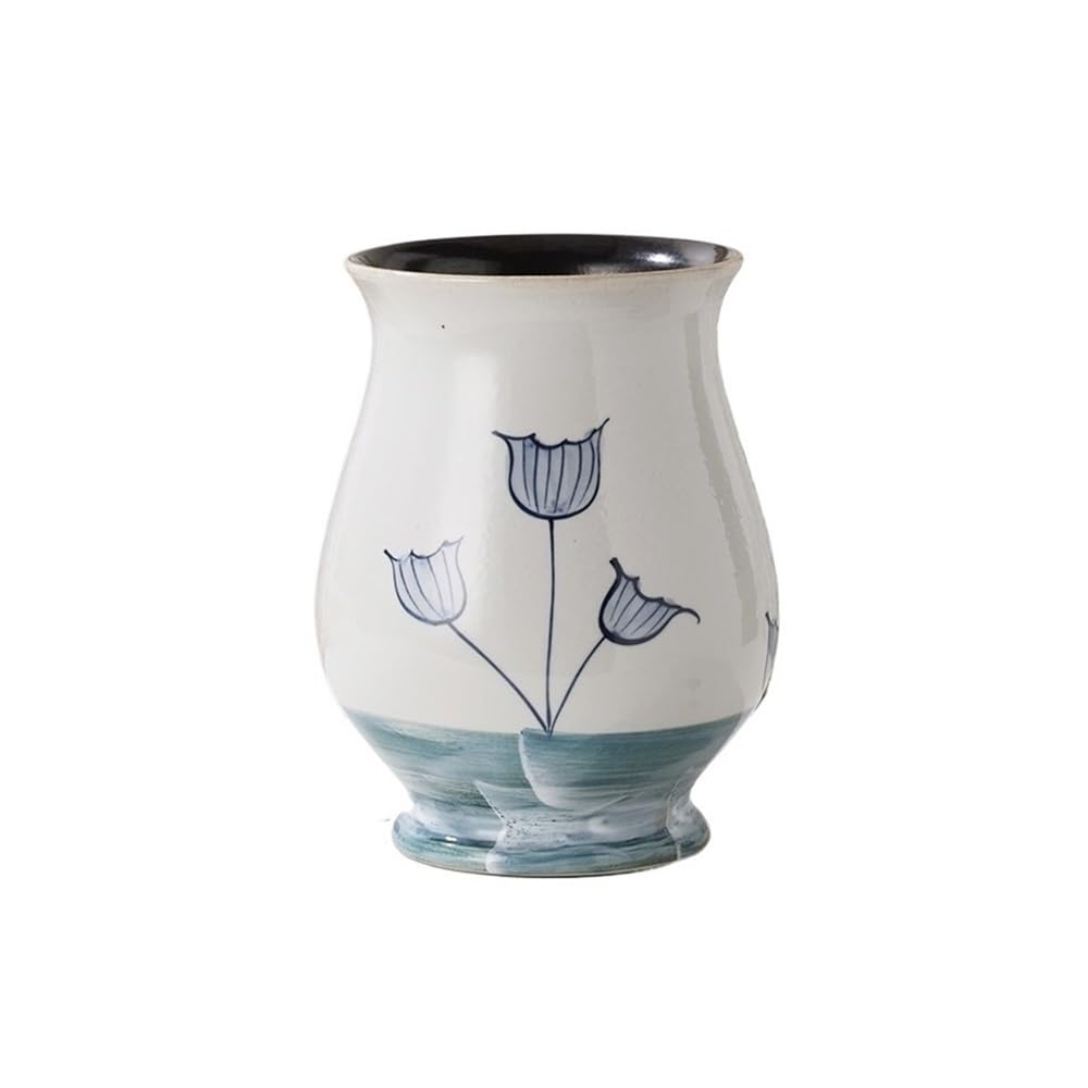 Dekoracyjne donice na rośliny doniczkowe, Niebiesko-biała porcelanowa lekka luksusowa kompozycja kwiatowa do domu, wysoka umywalka, Idealne doniczki dla roślin do użytku wewnątrz i