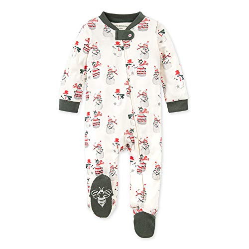 Image of Burt's Bees Baby unisex-baby Sleep & Play, Organic One-piece Romper-jumpsuit Pj, Zip Front Footed Pajama