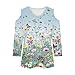 Womens 3/4 Sleeve Cold Shoulder Tops V Neck Vintage Floral Shirts Casual Shirts Dressy Blouse Trendy Tshirts Cute Tees