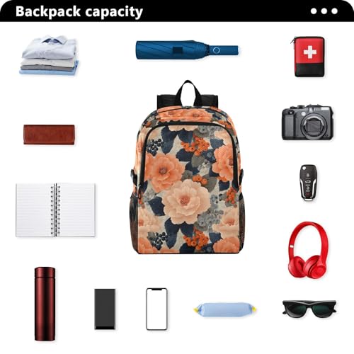 AIXIWAWA Lightweight Hiking Backpacks Florals Print, Foldable Waterproof Daypack for Commute Travel2
