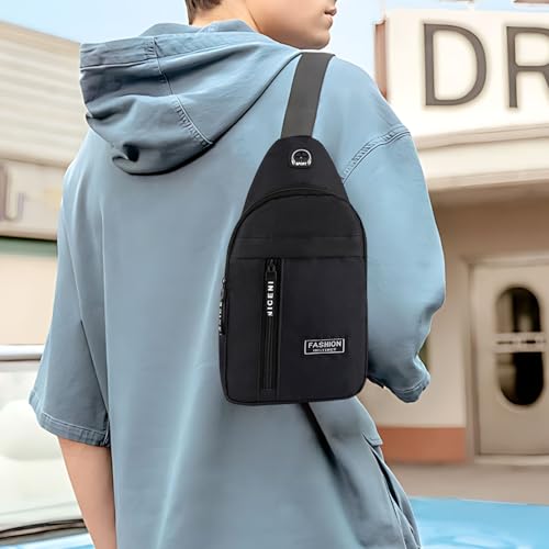 Crossbody Sling Bag for Men, Casual Shoulder Backpack Chest Bags with USB Charger Port For Travel Gym Biking Cycling4