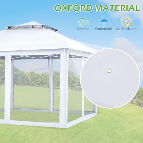 Ecotouge YO-PTG077WT-1-V2 12X12 Ft Pop Up Canopy Tent, Outdoor Patio Instant Gazebo Tent With Waterproof And Uv Resistant, Portable Party Canopies thumb #2