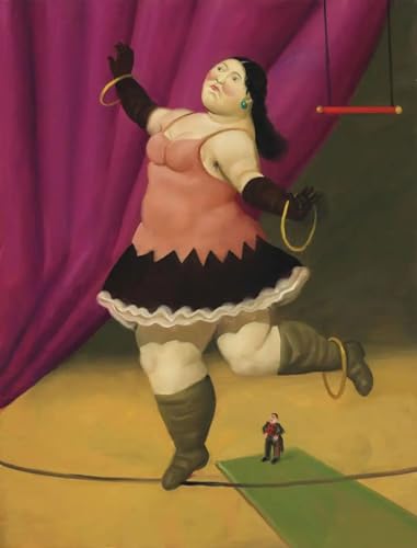 Peinture Botero Fille De Cirque sur toile premium impression jet d'encre pigmentaire 60x90