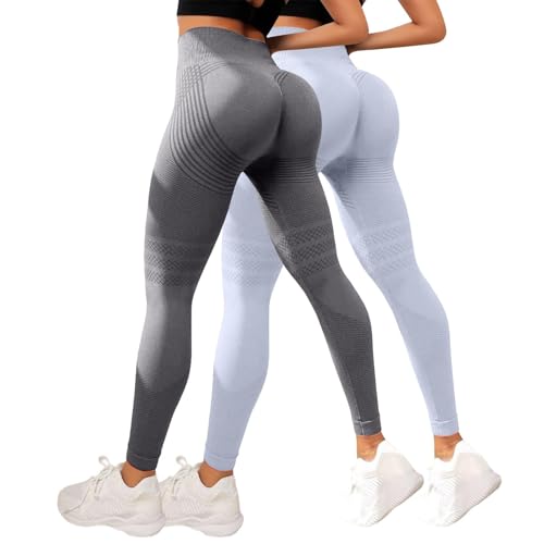 Genérico 2PCs Leggins Anticeluliticos Mujer Original, Leggings Anticelulitis Mujeres 3D, Mallas de Compresión, Leggin para la Celulitis, Legging Anticelulitis-Push Up Adelgazante Cintura Alta
