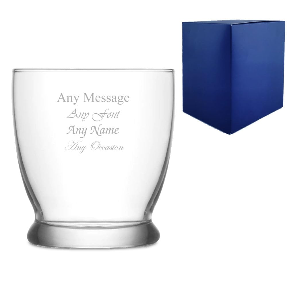 Personalised Engraved 295ml Roma Whisky Glass with Gift Box | Custom Whiskey Tumbler, 30th 40th 50th 60th 70th Birthday Gift for Him, Best Man Groomsmen Gift, Present for Men