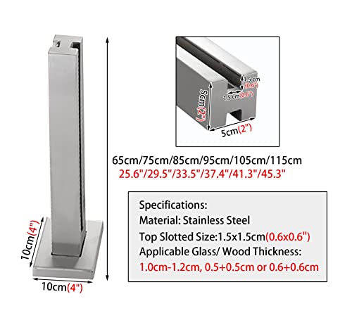 Garde-corps en verre argenté avec support design en inox - 4