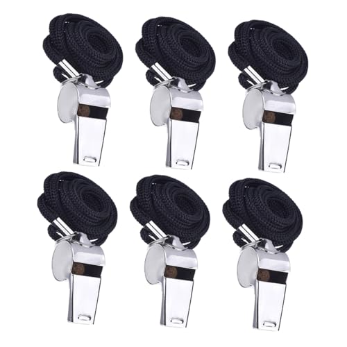 Silbatos deportivos de acero inoxidable 6 pzas miniatura 1