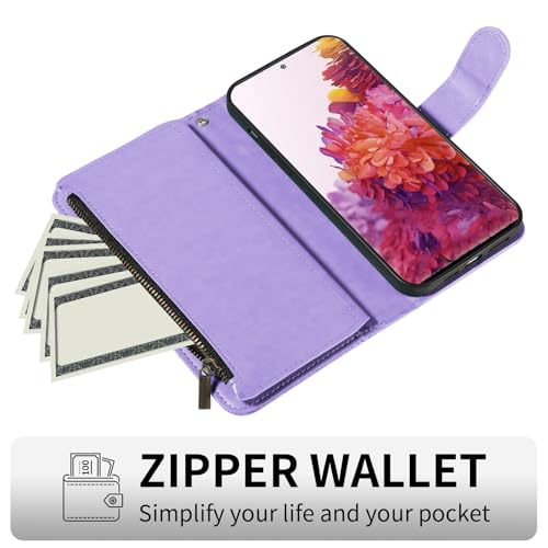 Étui portefeuille pour Samsung Galaxy S20 FE 5G violet clair avec porte-cartes intégré