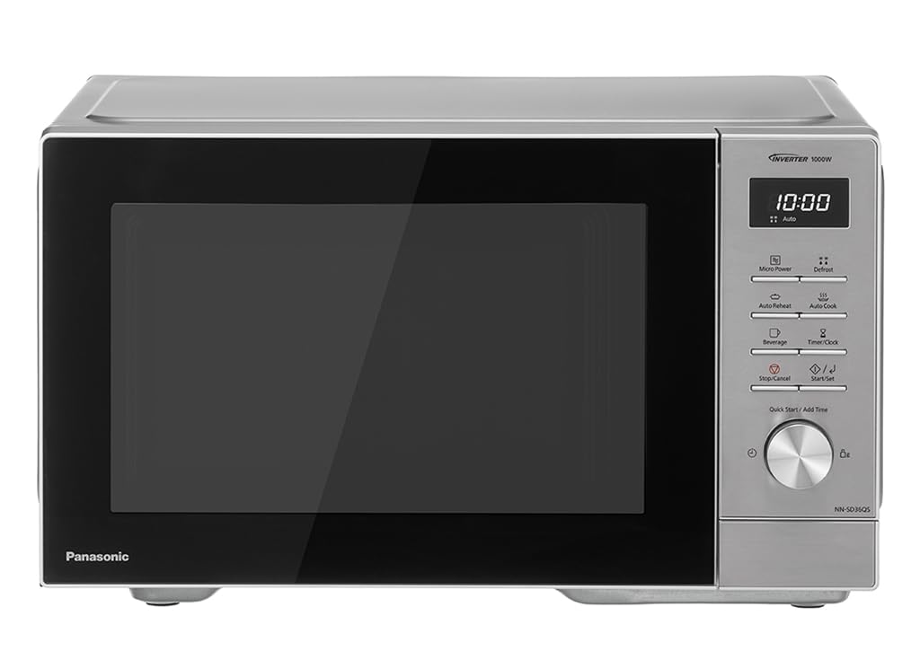 Panasonic NN-SD36QSEPG Solo-Mikrowelle, 29 l, 1000 W, automatisches Auftauen, 11 automatische Programme, Timer, Silber