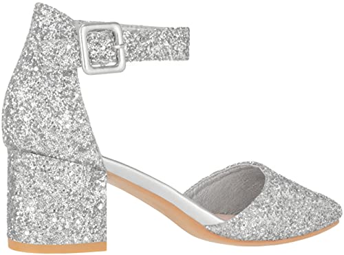 ILLUDE Women’s Heels Pointy Closed Toe Pump Ankle Strap Chunky Low Block Heels3