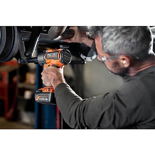 RIDGID 18V Brushless Cordless 4-Mode 1/2 in. High-Torque Impact Wrench (Tool Only), Orange