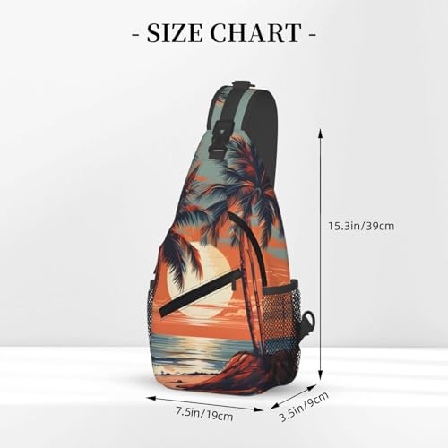 Bolso cruzado con diseño Hawaii Palm Tree para viaje y trekking miniatura 3