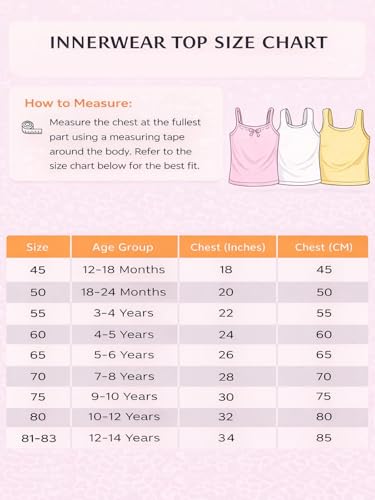 Image of BODYCARE Girl's Super Combed Cotton Spandex Regular Fit Camisole with Slip Soft & Comfortable Skin Friendly Innerwear Vest | Pack of 2