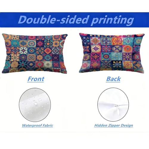 Housse de coussin extérieur 70x90 aspect lin haut de gamme pour canapé rattan - 3