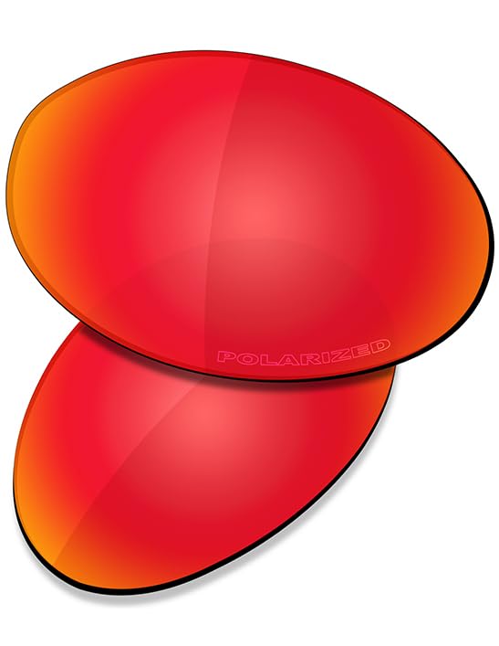 Saucer Lentes de repuesto prémium para gafas de sol Oakley Eye Jacket 1.0, Alta Defensa - Rojo Fuego Polarizado, Taille unique