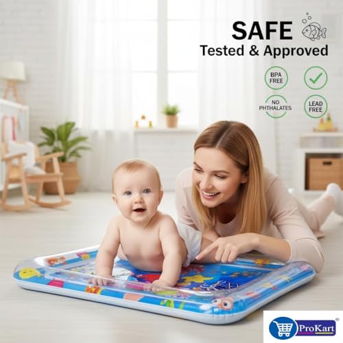 Image of Prokart Tummy Time Water Play Mat for Babies | Sensory Water Gym for Baby Gifts (6-36 Months) | Water-Filled Fitness Activity Newborn Baby Mat for Babies, Infants & Toddlers (Pack of 1)