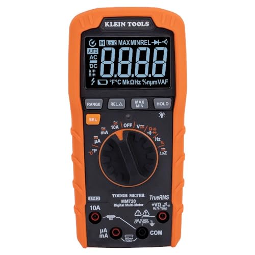 Klein Tools MM720 Digital Multimeter, Auto-Ranging TRMS, Low Impedance (LoZ), 1000V AC/DC Voltage, 10A AC/DC Current, 60 MOhms Resistance - Image 4