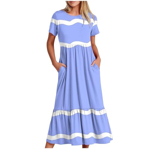 LiquidacióN Vestido Informales Playa Mujer Talla Grande Casual con Bolsillos Vestidos D Fiesta Boda Veatidos Interior Vetidos De Corto Tallas Grandes Verano para Eventos Estar En Casa Hippie