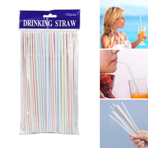 100 pitillos desechables flexibles para bebidas miniatura 2