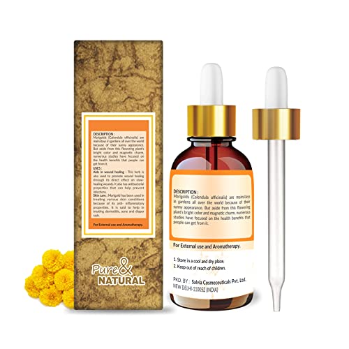Image of Crysalis Yellow Marigold Oil 50 ml (1.69 fl oz) - Cold Pressed Tagetes Carrier Oil for Skin Care Formulations, Soothing Blends & DIY Cosmetic Preparations