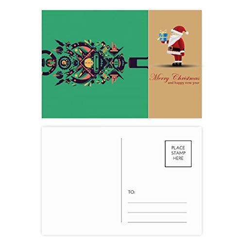 Cartes postales squelette de Père Noël : lot de 20 illustrations indiennes effrayantes