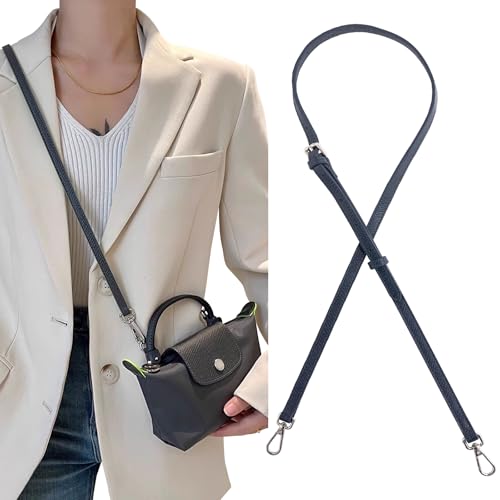Image of Bag Leather Strap Replacement Crossbody Shoulder Straps for MINI Pouch, No Damage Conversion Kits Accessories (MINI-Navy Blue-S)