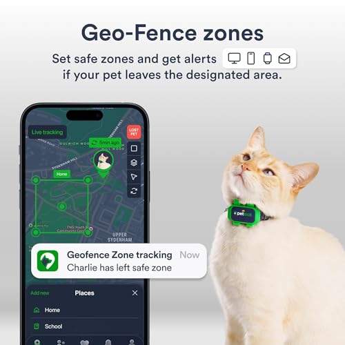 Image of Petloc8 Cat GPS Tracker - Smallest Waterproof Pet Tracking Device with App, Real-Time Location, Smart Alerts & Geo-Fence, Long Life Battery, Collar-Compatible(12-Months Subscription Included)