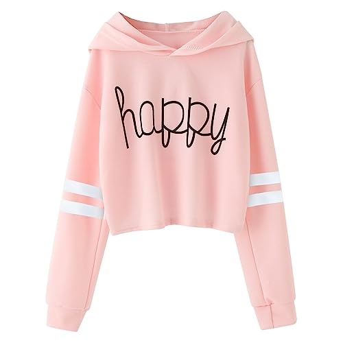 Opiniones y reviews de Ropa de Voleibol para Niña favoritos de las personas. 47 Sudaderas con cuello redondo para niños y niñas, sudadera de algodón sólido, suave, de manga larga, sudadera activa, Rosado, 10-11 Años