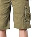 JEShifangjiusu Mens All Cotton Washed Cargo Shorts Camping Fishing Outdoor Short Quick Dry Hiking Shorts (Army Yellow,34)