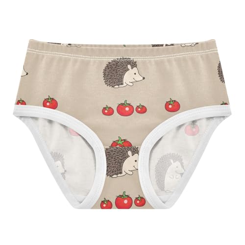 Cute Hedgehog Tomatoes Brown Girls Underwear Toddlers 2t Cotton Little Girl Panties Personalized Briefs Underpants