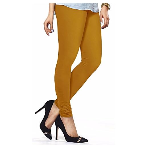 Ladyline Leggings en coton de qualité supérieure ultra doux pour entraînement de yoga indien - Or - Taille Unique