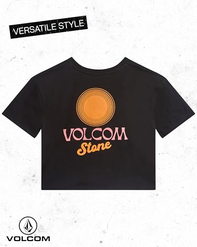 Image of Volcom Girls Shirts - Casual Crewneck Short Sleeve Graphic Tee Trendy Tops - Breathable Girls Summer Clothes