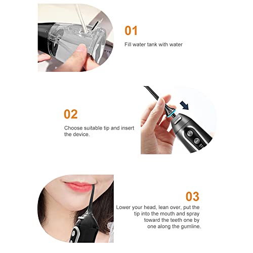 Flosser de água portátil com tanque de 8 onças 5 modos de limpeza IPX7 impermeável sem fio irrigador