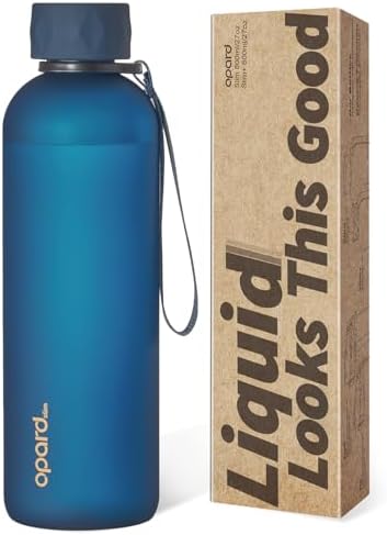 Opard Slim Pro Trinkflasche 800ml, Kohlensäuregeeignete Wasserflasche mit facettiertem gummiertem Griff,BPA-freiem Plastik und auslaufsicherem Schraubverschluss für Sprudelwasser,