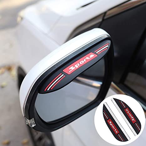 SEMAPHORE 2 Pcs Mirror Rain Visor Guard, Sporty Rubber Rearview Side Mirror Rain Eyebrow Rearview Mirror Visor Guard Compatible With Tata Zest