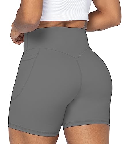 Image of Sunzel No Front Seam Biker Shorts for Women with Pockets, Yoga Workout Gym Bike Shorts with Tummy Control | 3, 5 Or 8-Inch Inseam, High Waisted, No Front Seam, Side Pockets, Buttery Soft, Compression Fit, Squat Proof, Tummy Control