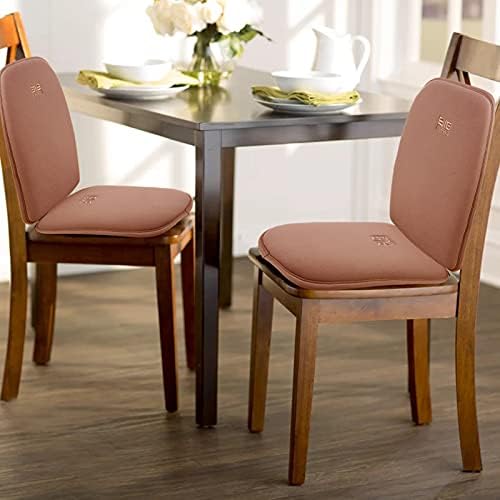 Big Hippo Dining Chair Cushions & Kitchen Chair Cushions Memory Foam Seat Pad with Lumbar Support Pillow - Thickened Non-Slip Rubber Back, Elastic Bands for Home/Office/Outdoor Seats (Brown-Set of 1) - Thumbnail 4